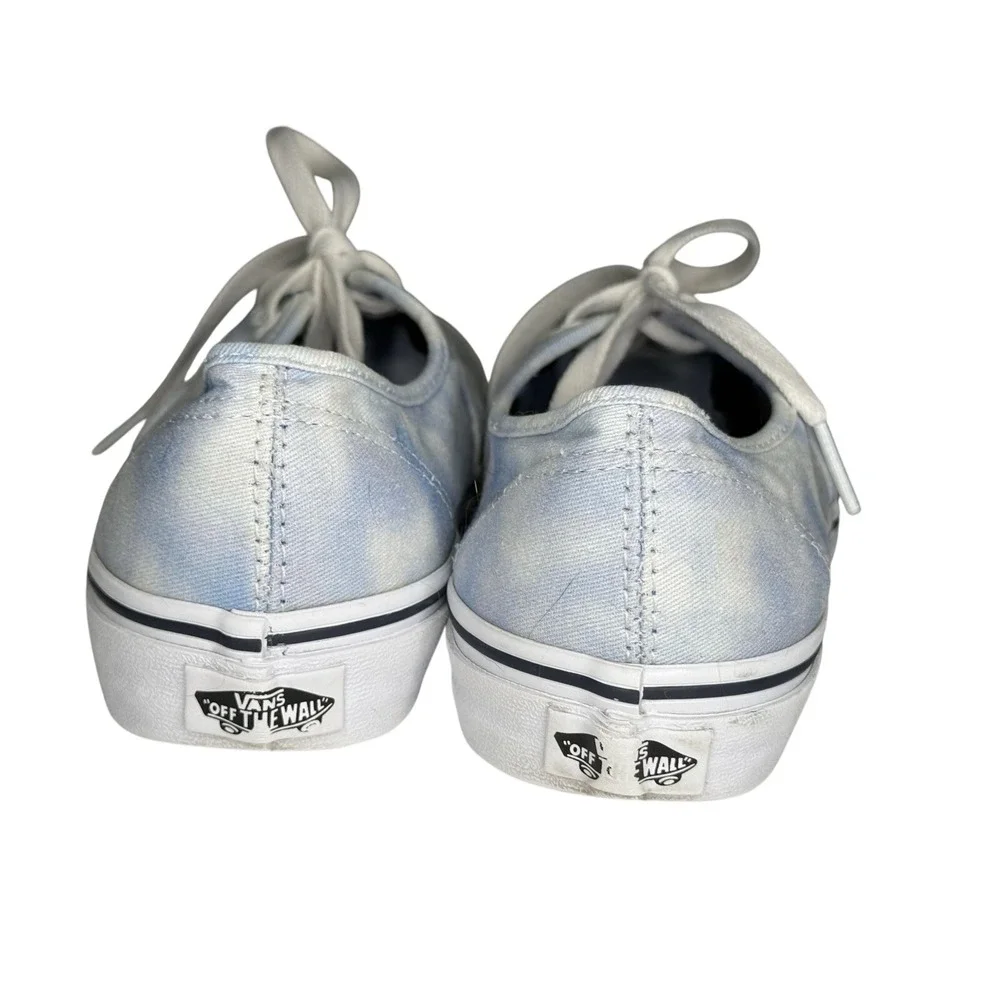 Vans Sky Blue White Tie Dye Clouds‎ Acid Wash Sneakers Lace Up Classic Size 7.5